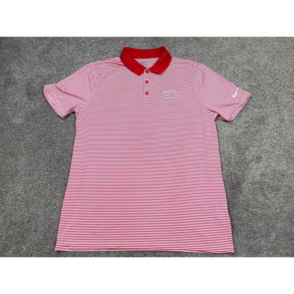 Nike Golf Polo Mens Large Red Athleisure Sporty Preppy Classic Casual Preppy Top
